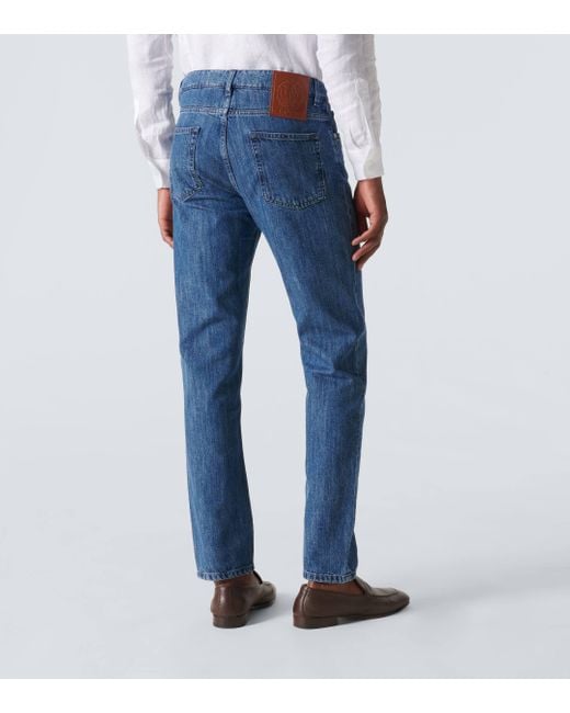 Etro Blue Low-rise Straight Jeans for men