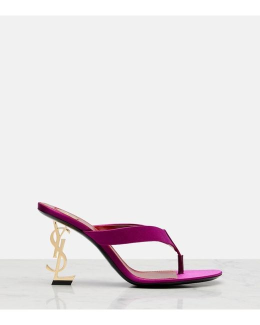 Saint Laurent Pink Satin Crepe Opyum Sandals 85