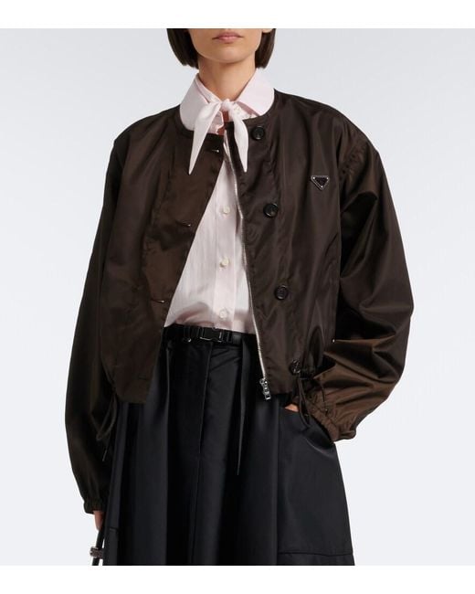 Prada Black Re-Nylon Cropped Jacket