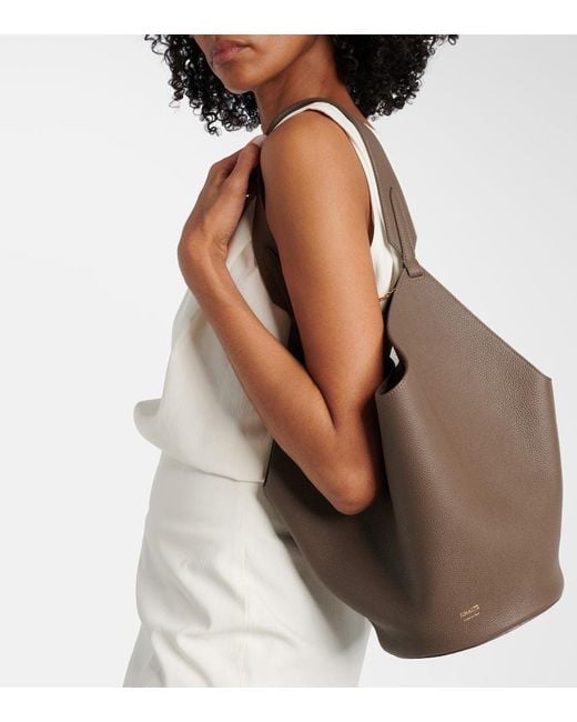 Khaite Brown Tote Lotus Medium Aus Veloursleder