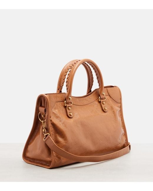 Balenciaga Brown Le City Medium Leather Top-Handle Bag