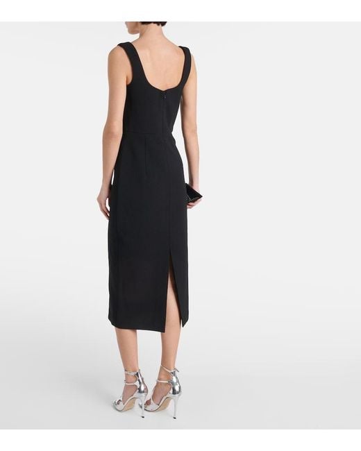 Rebecca Vallance Black Juliana Crystal-Embellished Midi Dress