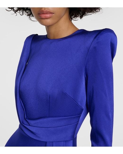 Alex Perry Purple Draped Satin Gown