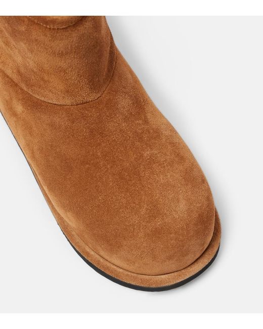 AMINA MUADDI Brown Heidi Shearling-Lined Suede Ankle Boots