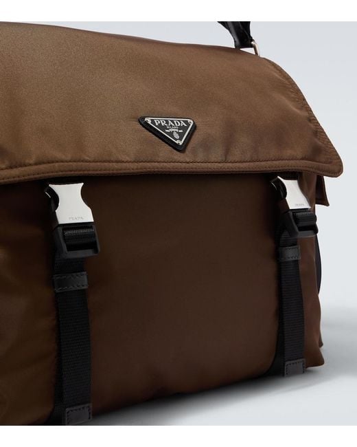 Prada Brown Explore Re-Nylon Messenger Bag for men