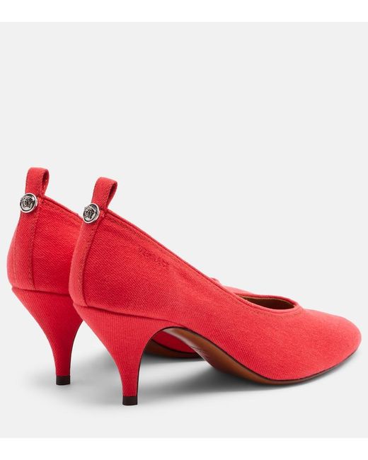 Versace Red Tina Denim Pumps