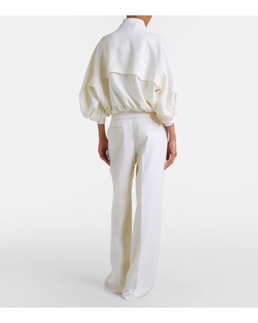 Gabriela Hearst White Norman Belted Virgin Wool Wide-Leg Pants