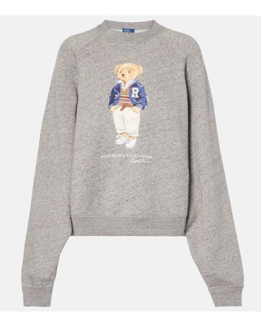 Polo Ralph Lauren Gray Polo Bear Cotton-Blend Jersey Sweatshirt