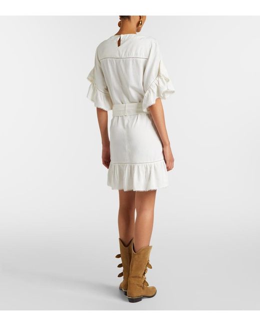 Isabel Marant White Melicia Ruffled Minidress