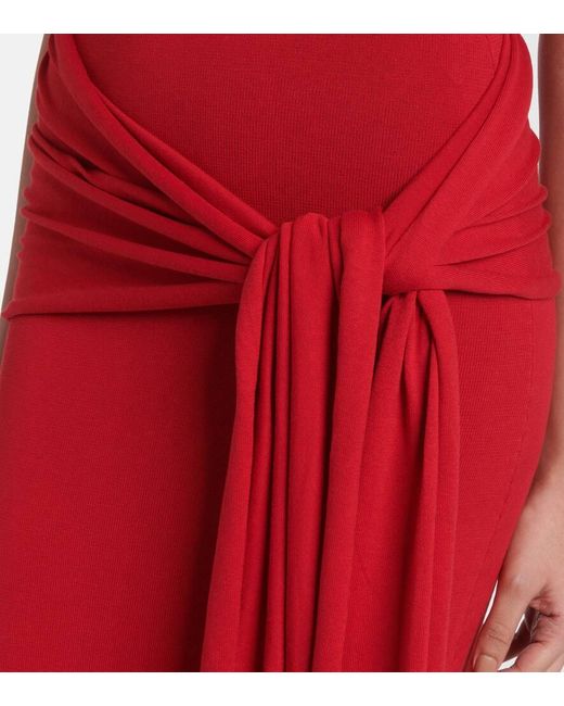 Robe Longue En Soie Et Coton AYA MUSE en coloris Red