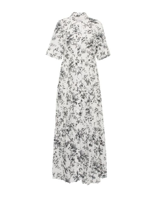 Erdem Kate Floral Cotton Maxi Dress in White - Lyst