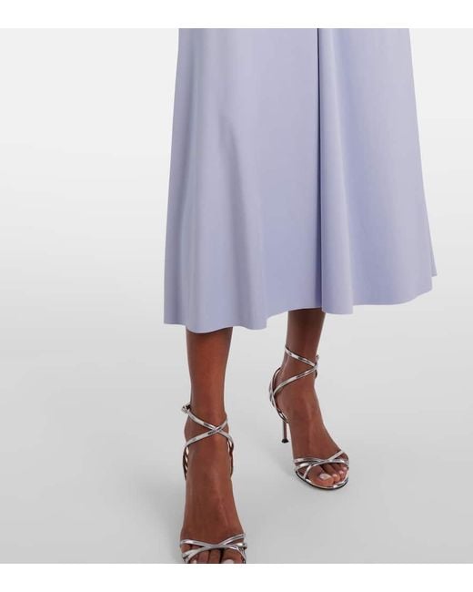 Victoria Beckham Blue Gathered Jersey Midi Dress