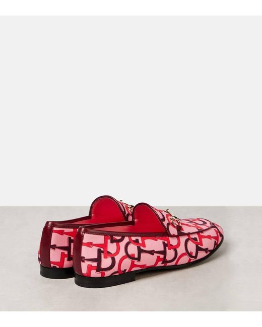 Gucci Red Jordaan Loafer, Fabric