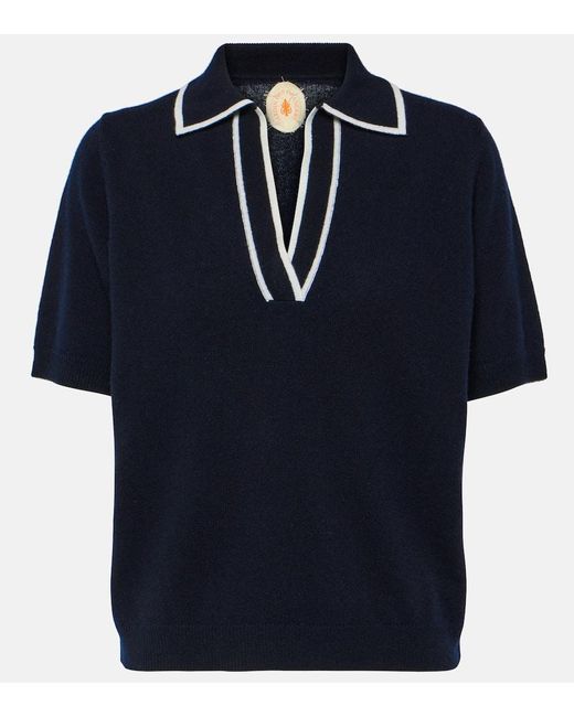 Jardin Des Orangers Blue Wool And Cashmere Polo Sweater