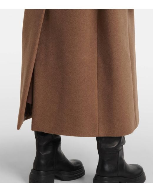 Max Mara Brown Fragore Wool And Cashmere-blend Wrap Coat