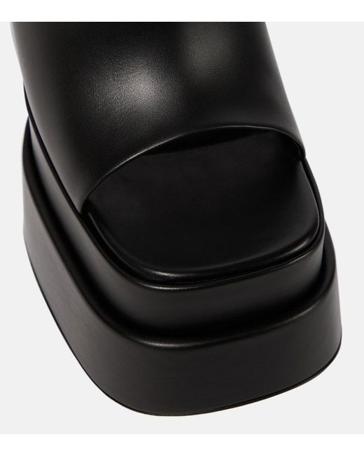 Versace Black Leather Platform Sandals