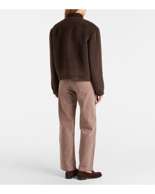 Agolde Brown Ren Crop High-Rise Wide-Leg Jeans