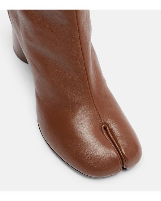 Maison Margiela Brown Tabi 60 Leather Ankle Boots