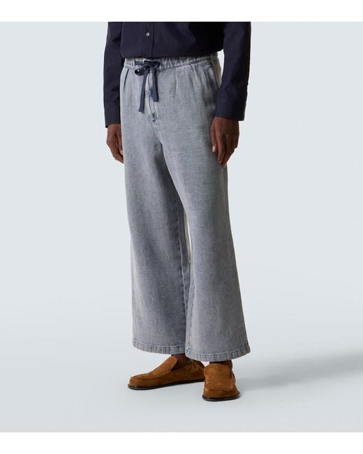 Loewe Gray Mid-Rise Wide-Leg Jeans for men