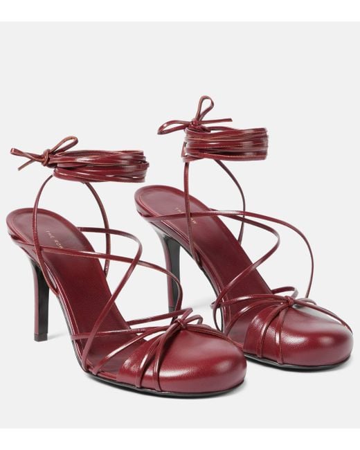 The Row Red Joan Leather Pumps