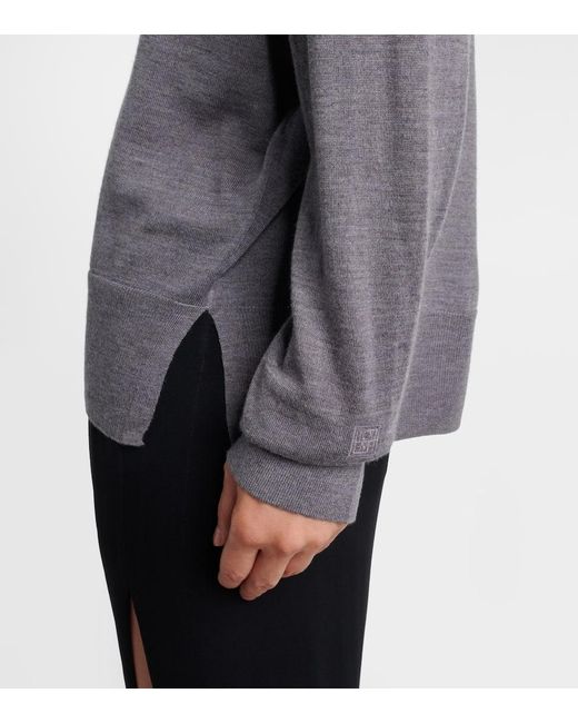 Totême  Gray Pullover Aus Wolle Und Seide