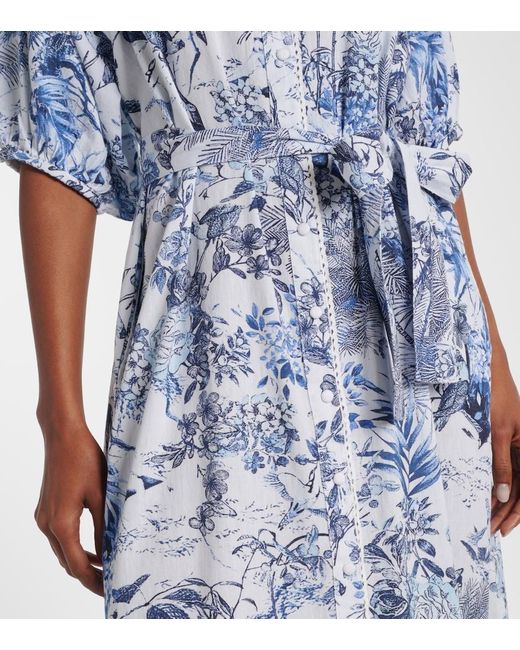 Melissa Odabash Blue Kitty Cotton And Linen Shirt Dress