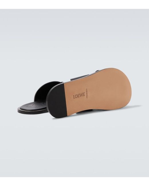 Loewe Black Paula's Ibiza Flex Leather Sandals for men