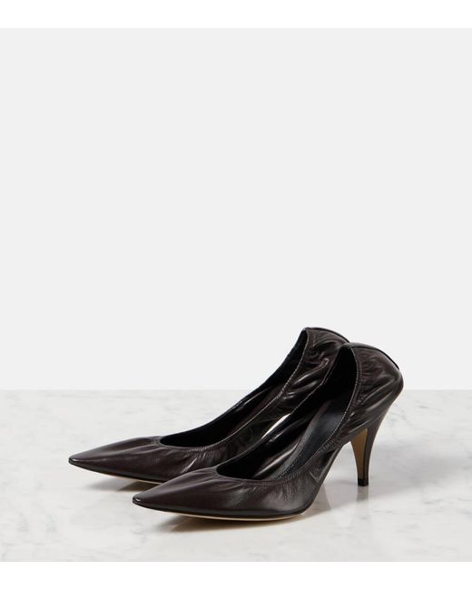 The Row Brown Uxor Leather Pumps