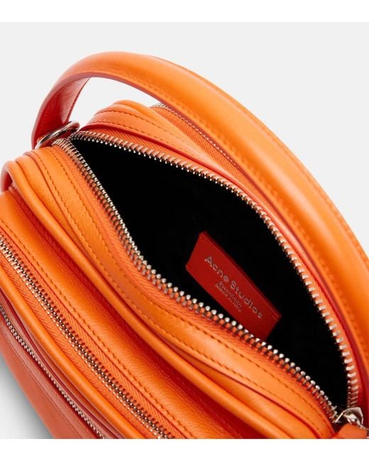 Acne Orange Camero Kit Leather Crossbody Bag