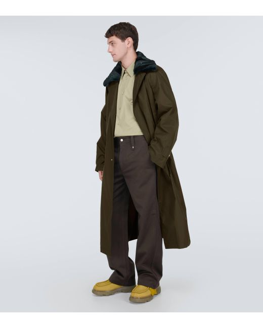 Manteau oversize en coton Burberry pour homme en coloris Green