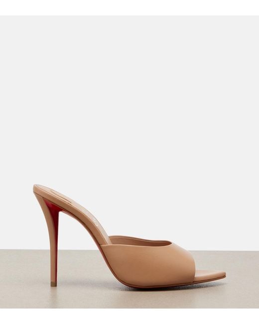 Christian Louboutin Brown Miss Z Leather Mules