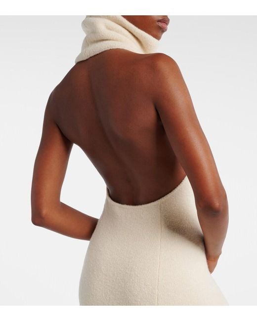 Magda Butrym White Wool, Silk, And Cashmere Maxi Dress