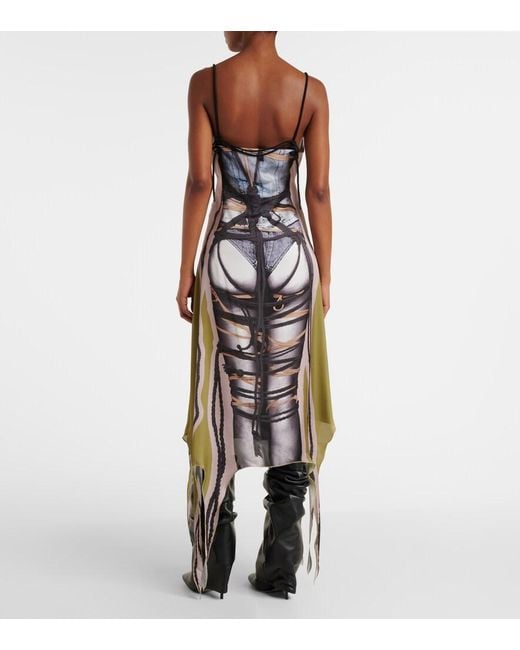 Y. Project Multicolor Bondage Printed Midi Dress