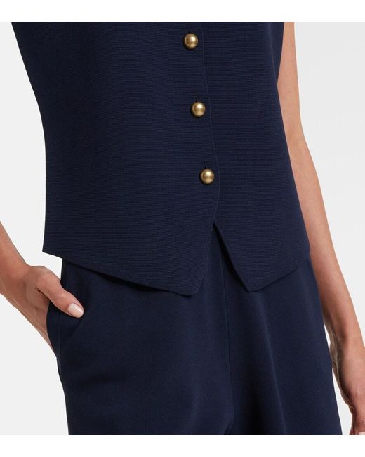 Chaleco De Crepe Max Mara de color Blue
