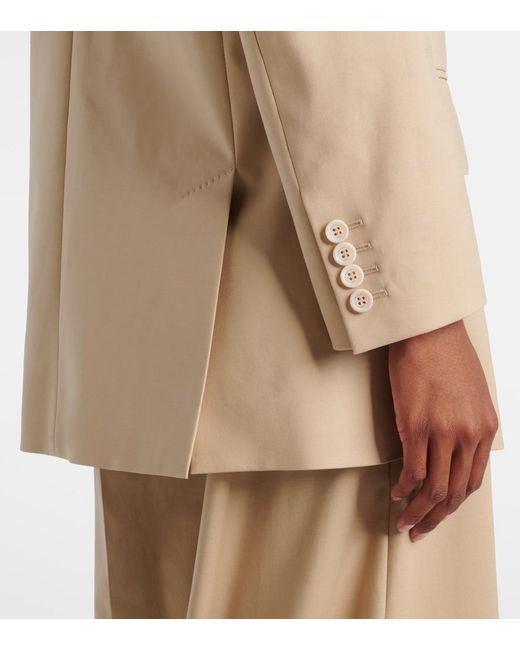 Max Mara Natural Suez Double-Breasted Cotton-Blend Blazer