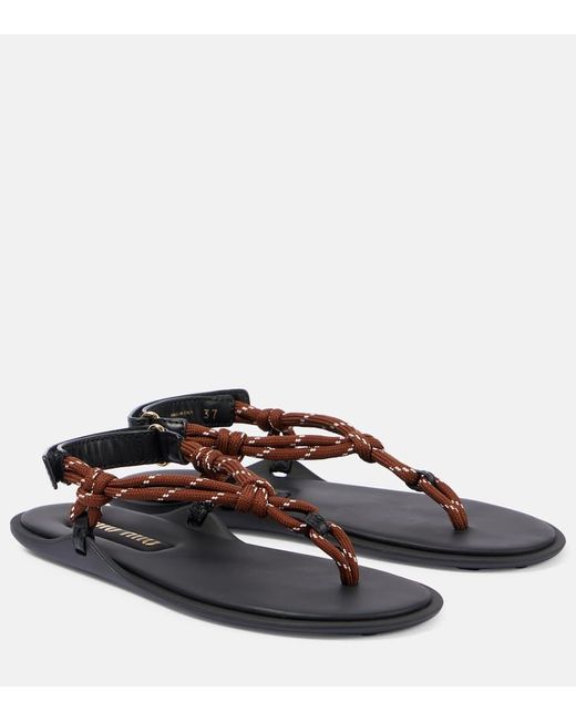 Miu Miu Black Cord Riviere Sandals