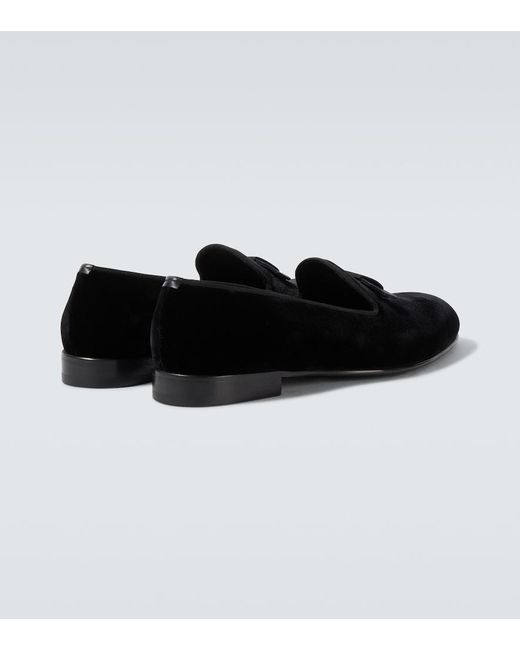 Brioni Loafers Aus Samt in Black für Herren