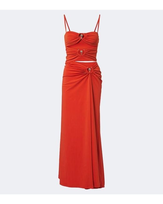 Christopher Esber Orbit Gathered Cutout Maxi Dress