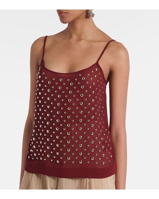 Dries Van Noten Red Verziertes Top