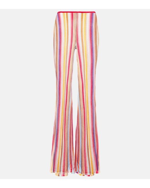 Missoni Pink Striped Low-rise Flared Pants