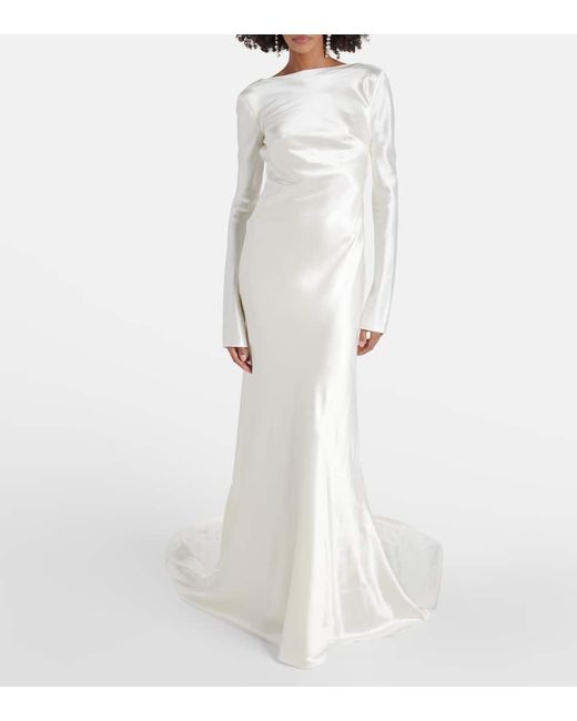 Danielle Frankel Natural Bridal Simone Wool And Silk Satin Gown