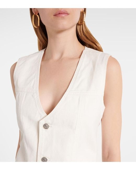 Victoria Beckham White Denim Vest