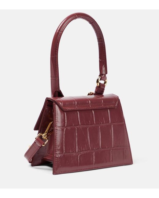 Jacquemus Red Le Chiquito Moyen Boucle Leather Tote Bag