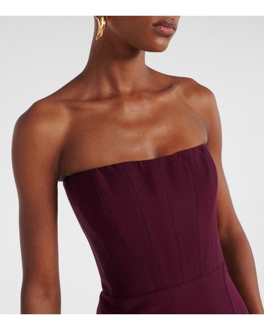 The New Arrivals Ilkyaz Ozel Purple Nefertiti Crepe Gown