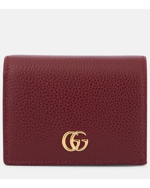 Gucci Red Bi-Color Gg Marmont Small Wallet