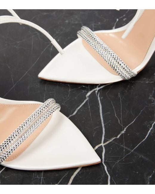 Gianvito Rossi White Bridal Montecarlo 105 Embellished Sandals