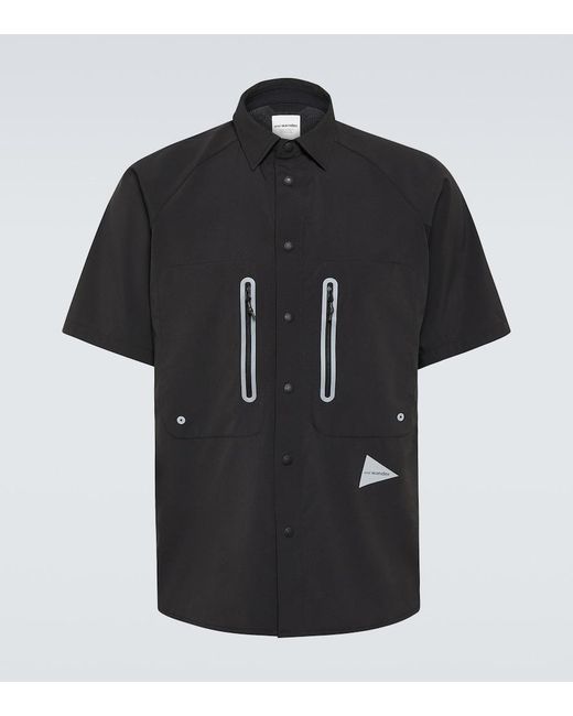 And Wander Black Technical Shirt for men