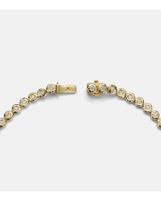 Octavia Elizabeth Metallic Blossom 18Kt Tennis Necklace With Diamonds