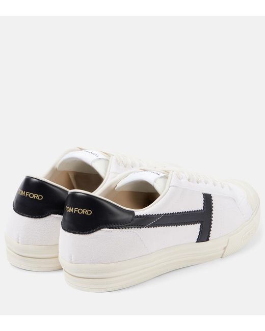 Tom Ford White Logo Leather Sneakers