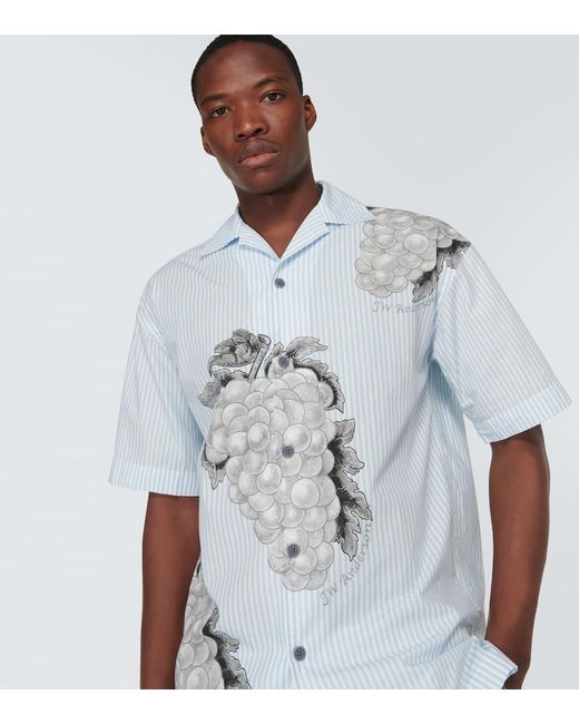 J.W. Anderson White Striped Printed Cotton Poplin Shirt for men